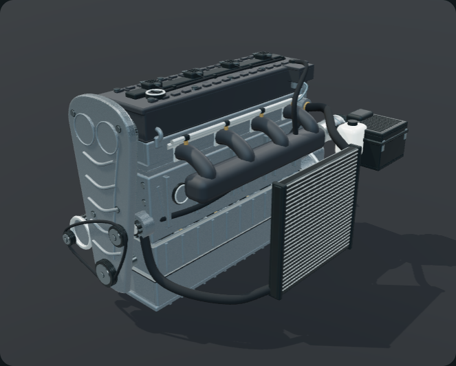 A four-cylinder engine you can rotate and take apart